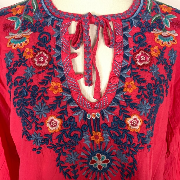 Johnny Was Pink Chelsee Tunic Blouse Cotton - Picture 3 of 8